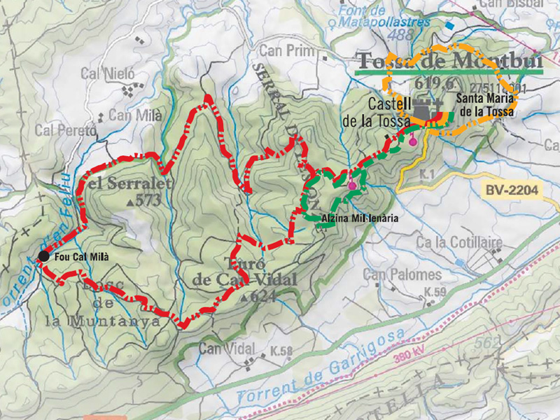 La Tossa de Montbui rutes circulars a peu